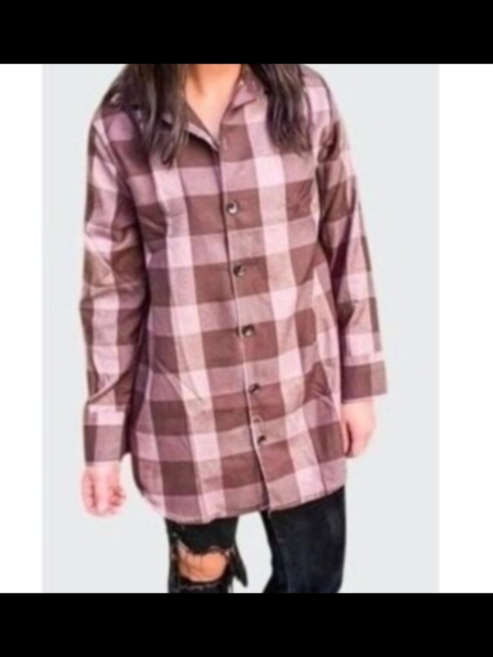 LuLaRoe Abigail Plum Brownish Flannel Jacket/ Shacket Plus Size 3XL New With Def